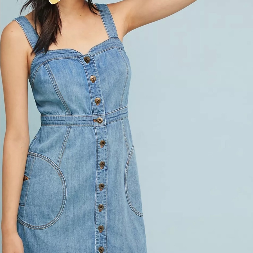 Anthropologie Pilcro Denim Button Down Midi Dress